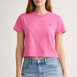 Ralph Lauren Pink Cropped Crewneck Tee